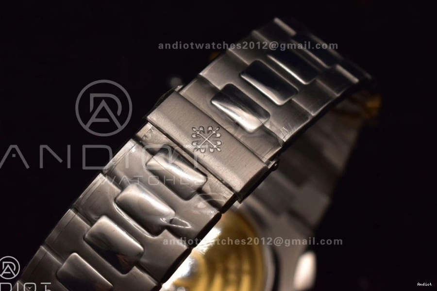 Nautilus PPF Mod Stk A7750 Date Wht SS Chrono SS 5980 0316